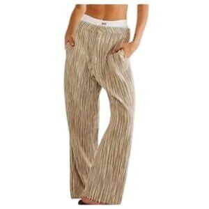 Free People Marta Brown Stripe Straight Leg Pants
